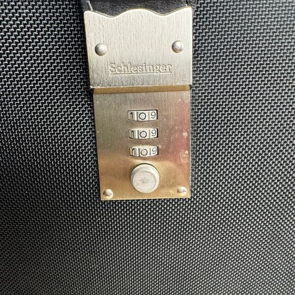 Schlesinger Black Leather Trim Attache Briefcase Combination Locking File Doctor - Picture 3 of 14